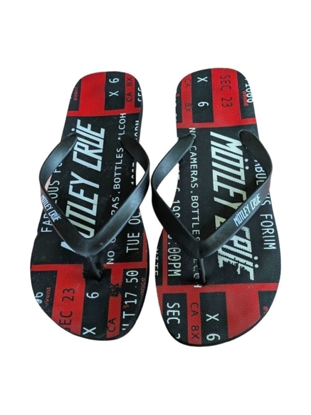 Motley Crue Flip Flops Size 13 Beach